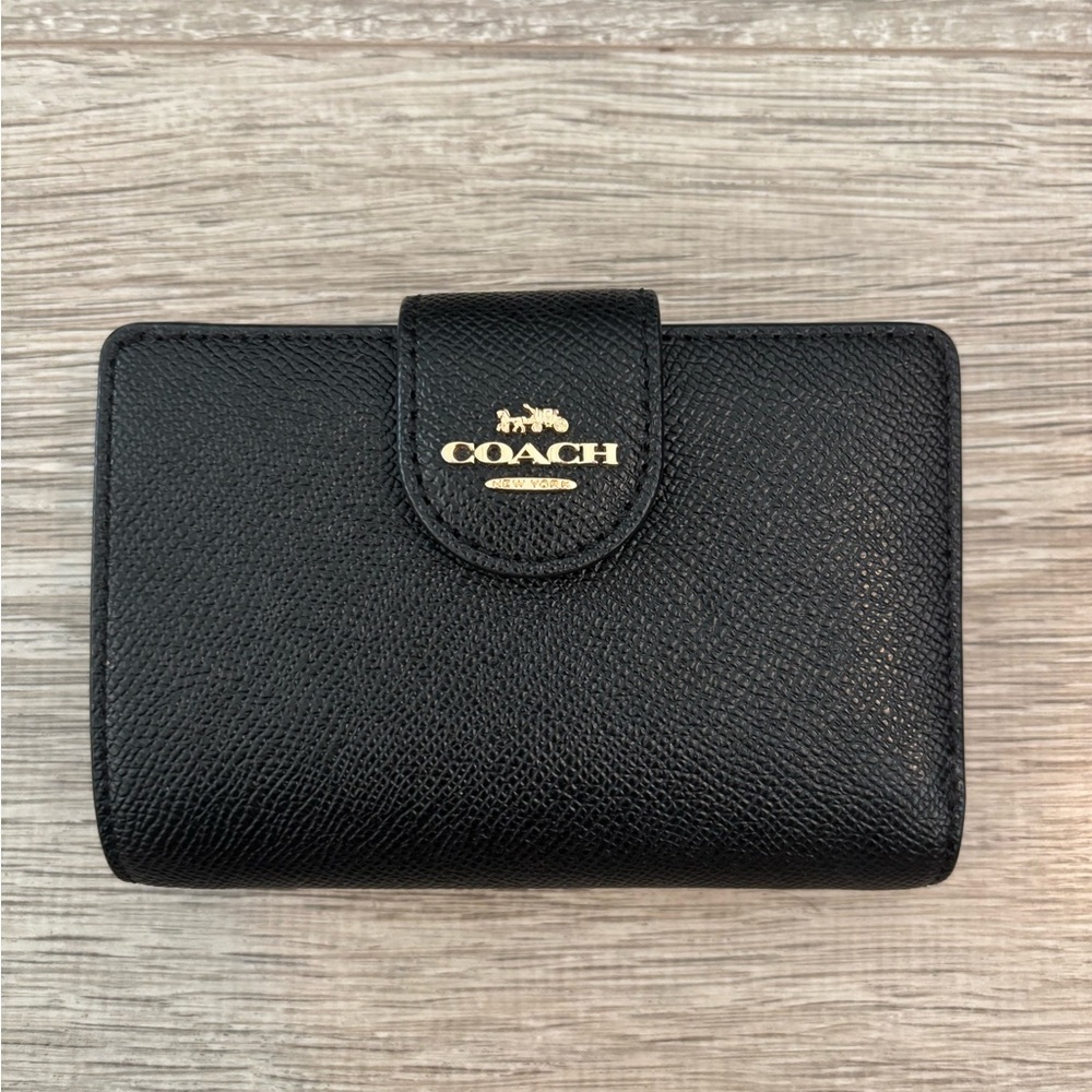 Coach Black Textured Leather Wallet